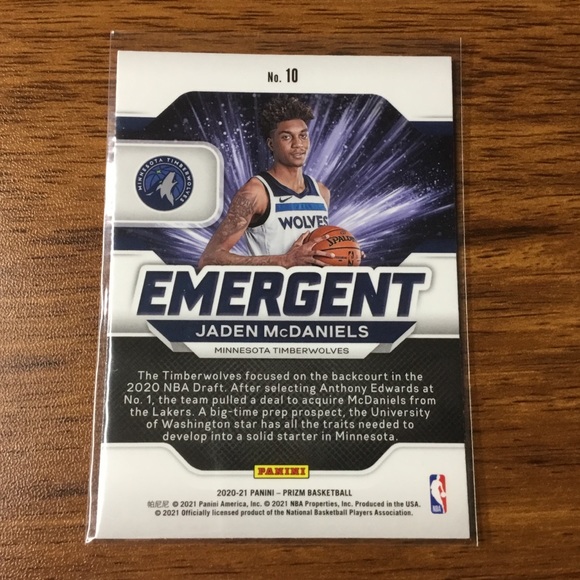 NBA Jaden McDaniels Emergent RC - Picture 2 of 2